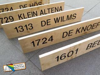 Houten planken met tekst